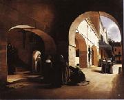 The Ave Maria;Interior of a Convent at Aramont,Verberie(Oise) Francois Bonvin